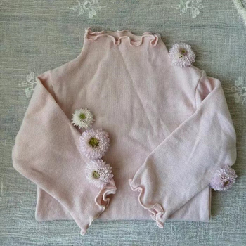 Detské dlhé rukávy bavlnené tričko, korejského štýlu, jednofarebné, 95% bavlna, pre vek 1–3 roky