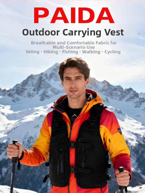 Síeléshez, kerékpározáshoz és túrázáshoz tervezett kültéri súlyozó mellény – lélegző, ultrakönnyű, kopásálló; PE töltet, poliészter bélés