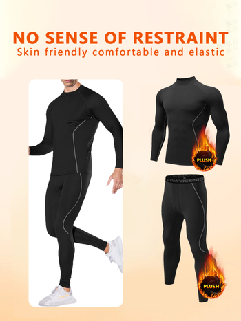 Vyriskas sportinės termo komplektas su ilgarankiais marškiniais ir kelnėmis, greitas džiūvimas, kvėpuojantis, ultra lengvas, atsparus dėvėjimui, apvali kaklo