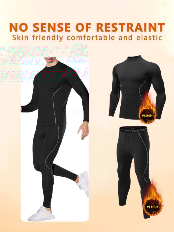 Vyriskas sportinės termo komplektas su ilgarankiais marškiniais ir kelnėmis, greitas džiūvimas, kvėpuojantis, ultra lengvas, atsparus dėvėjimui, apvali kaklo