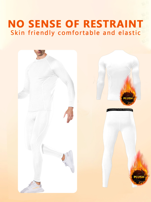 Vyriskas sportinės termo komplektas su ilgarankiais marškiniais ir kelnėmis, greitas džiūvimas, kvėpuojantis, ultra lengvas, atsparus dėvėjimui, apvali kaklo