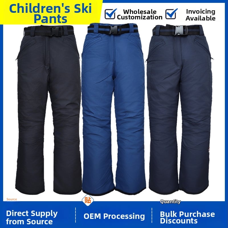 Dječje skijaške hlače, flis podstava, prozračne (Materijal: poliester vlakna • Vanjska tkanina: mješavina poliester vlakana • Punjilo: PP pamuk • Tkanina: mješavina kemijskih vlakana)