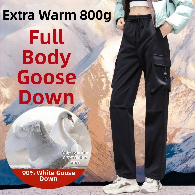 Sieviešu slēpošanas bikses ar zoss pūkas pildījumu — ūdensnecaurlaidīgas, vēja izturīgas, silti