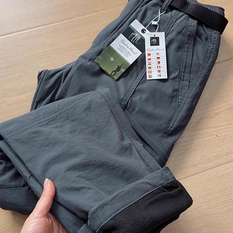 Muške američkog stila soft-shell cargo hlače s flisom, otporne na vjetar i hladnoću, materijal poliester/akril.