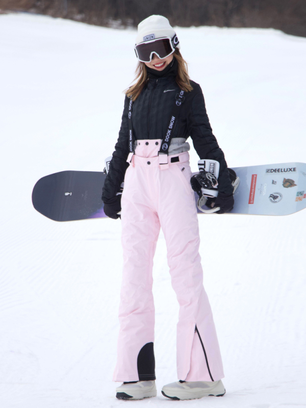 Dámske lyžiarske nohavice s ramienkami — nepremokavé, teplé, vetruodolné, priedušné, odolné voči opotrebeniu, úzky strih, pre snowboard a lyžovanie