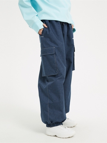 Snowbit denim ski hlače za unisex, vodootporne, otporne na vjetar, prozračne, s baršunastim punjenjem