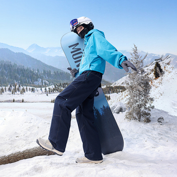 Skijaške hlače s denim efektom, Outdoor Softshell s tri zaštite, unisex, 100% poliester, ravnog kroja