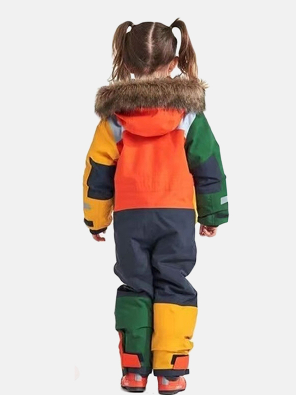 Gyerekeknek készült egyrészes síoverál, szélálló, vízálló, meleg, polár bélés, pamutkeverék anyag, modell 1886, uniszex