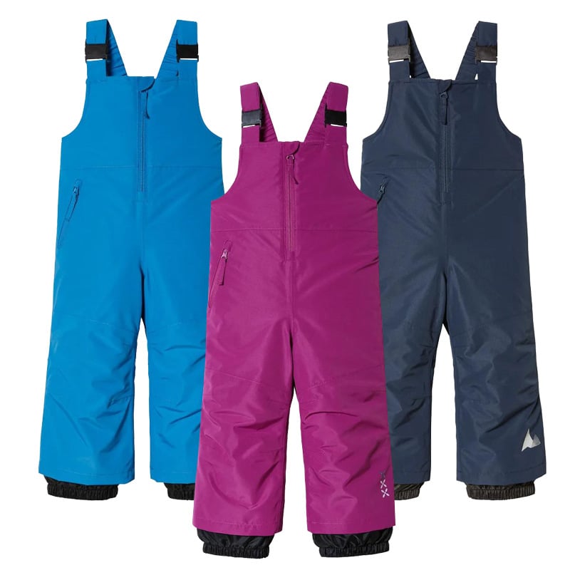 Gyerekeknek szánt egybe síoverál pánttal – vízálló, szélálló, meleg Dupont Cotton töltettel, 100% poliészter külső