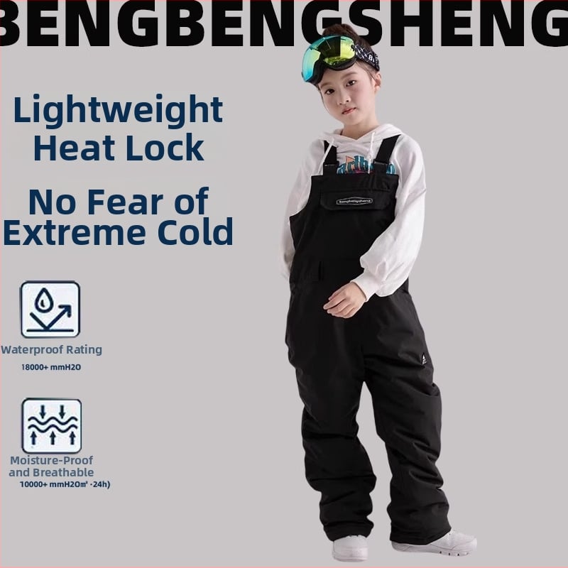 Gyerekeknek szóló sínadrág vállpánttal – vízálló, szélálló és meleg, pamut töltőanyag, Bounce rope márka, kód H005_