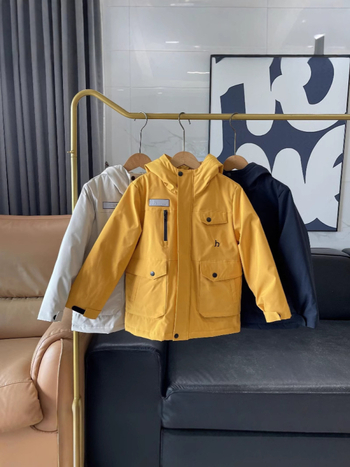 Унисекс детско яке с качулка - водоустойчиво 1000mm, ветроустойчиво, полиестер, зима, за деца 8–9 години