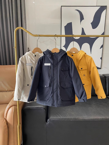 Унисекс детско яке с качулка - водоустойчиво 1000mm, ветроустойчиво, полиестер, зима, за деца 8–9 години