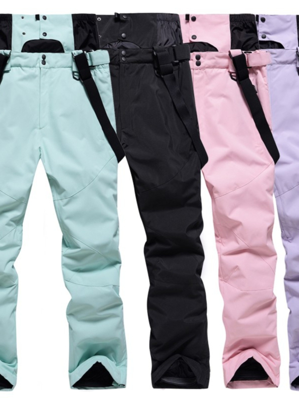 Sí nadrág férfiaknak és nőknek, vízálló és lélegző, selyemszál töltéssel, kopásálló, vállpántokkal