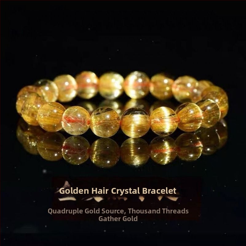 Βραχιόλι με Golden Hair Crystal — Κινεζικό στυλ, συσκευασμένο σε κουτί δώρου, Χειμώνας 2020