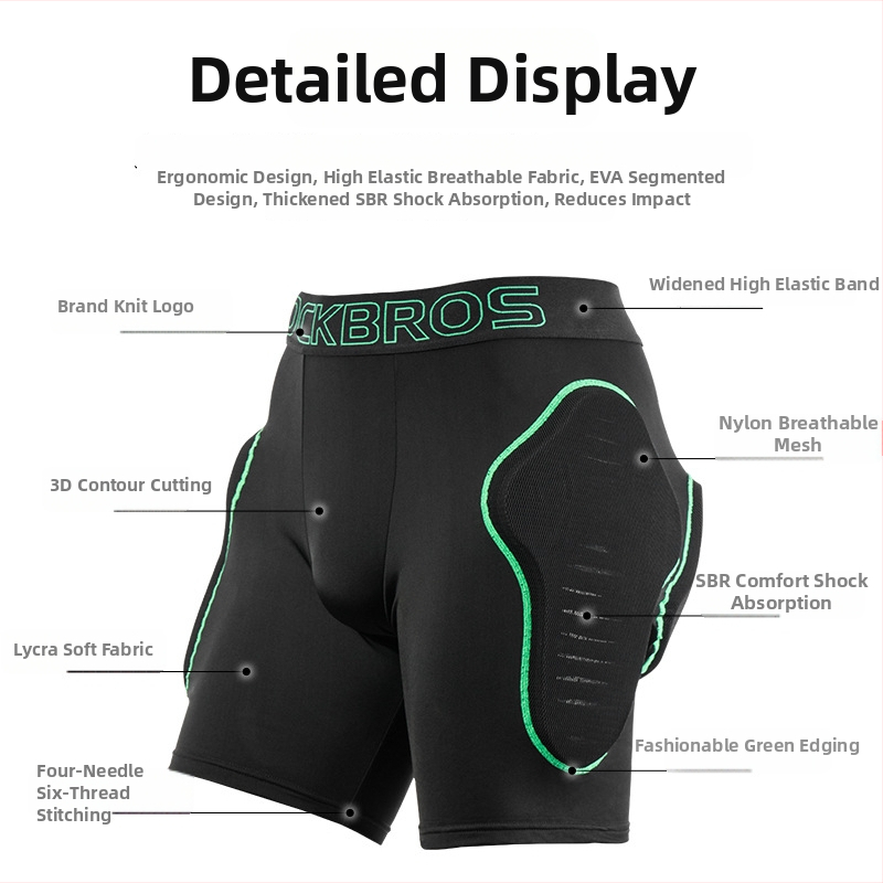 Unisex lyžiarske ochranné šortky na boky - (materiál Nylon Brush Lycra; podšívka Nylon mesh; výplň 10 mm peny; pre ľadové a zimné športy)