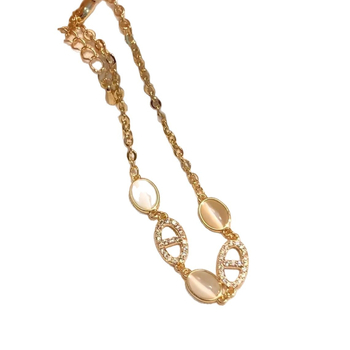 Brățară cu piatră ochi de pisică, cupru placat cu aur, electroplatată, Star Ornament, accesoriu de modă feminin