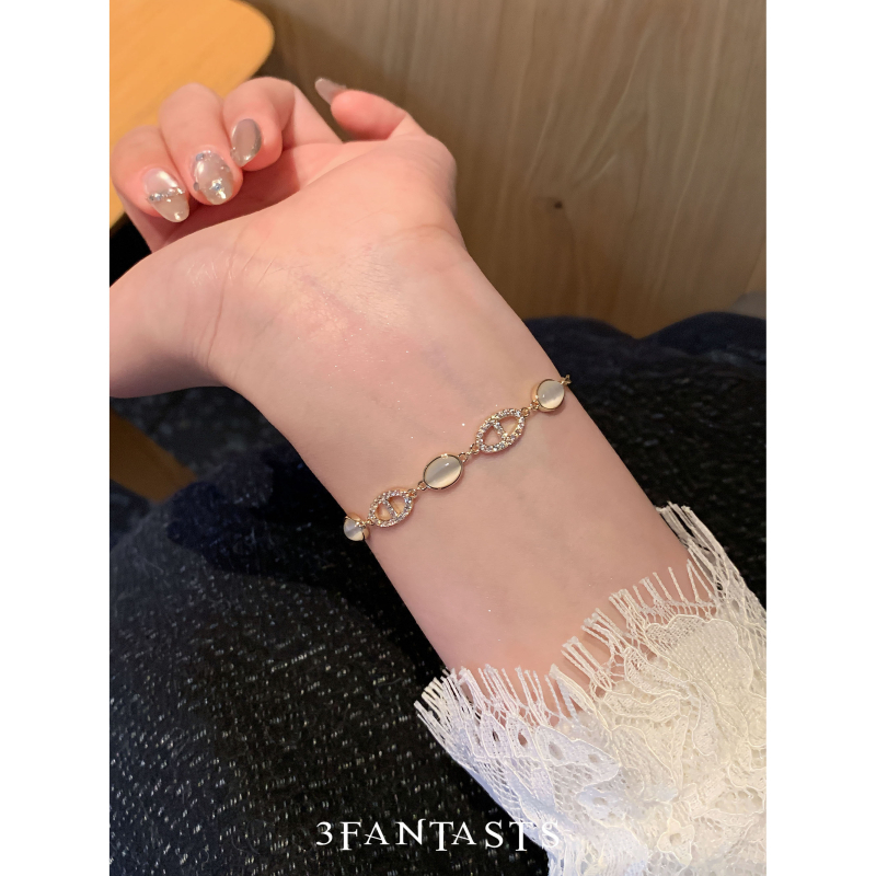 Brățară cu piatră ochi de pisică, cupru placat cu aur, electroplatată, Star Ornament, accesoriu de modă feminin