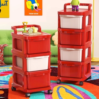 Guļamistabas uzglabāšanas kumode ar 4 plauktiem, PP materiāls, pārvietojams, moderns minimālisma stils