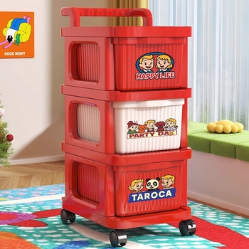 Guļamistabas uzglabāšanas kumode ar 4 plauktiem, PP materiāls, pārvietojams, moderns minimālisma stils