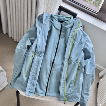 Uniszex három az egyben sídzseki: fleece-betétes, vastag Softshell, pamutkeverék anyag, szélálló és vízálló