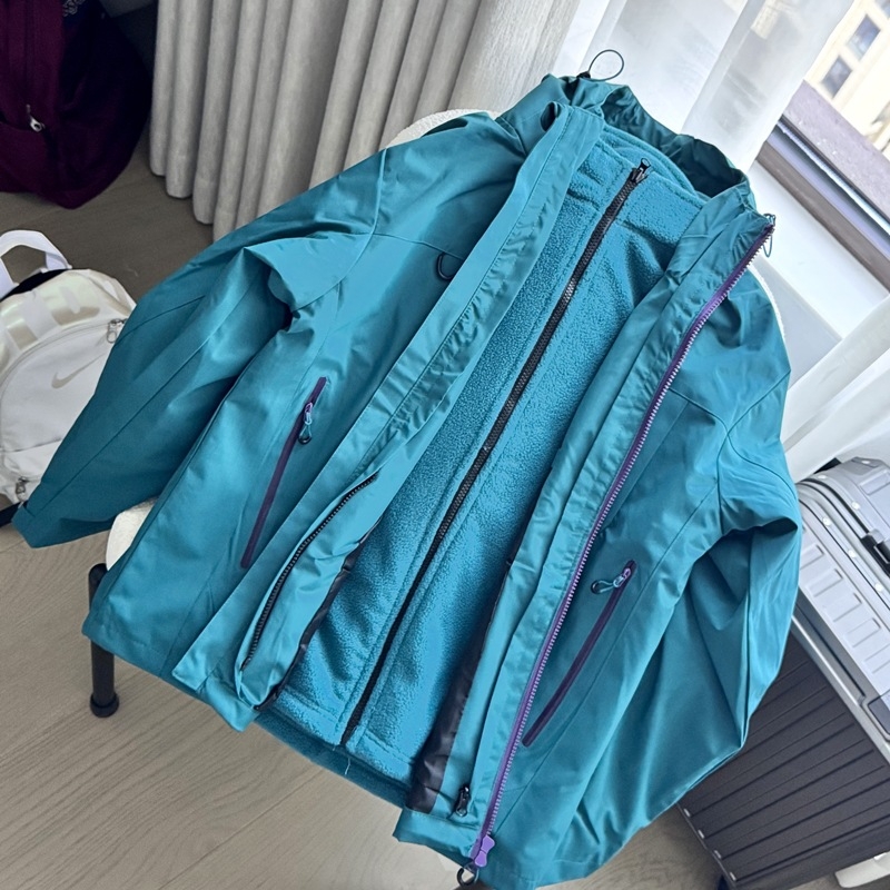 Uniszex három az egyben sídzseki: fleece-betétes, vastag Softshell, pamutkeverék anyag, szélálló és vízálló