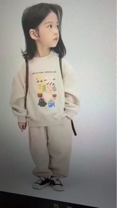 Dječji dvodijelni set: sweatshirt i hlače, jesen 2025, korejski stil, dugi rukavi, bez kapulje, glavna tkanina pamuk 70%, za djecu 3–8 godina