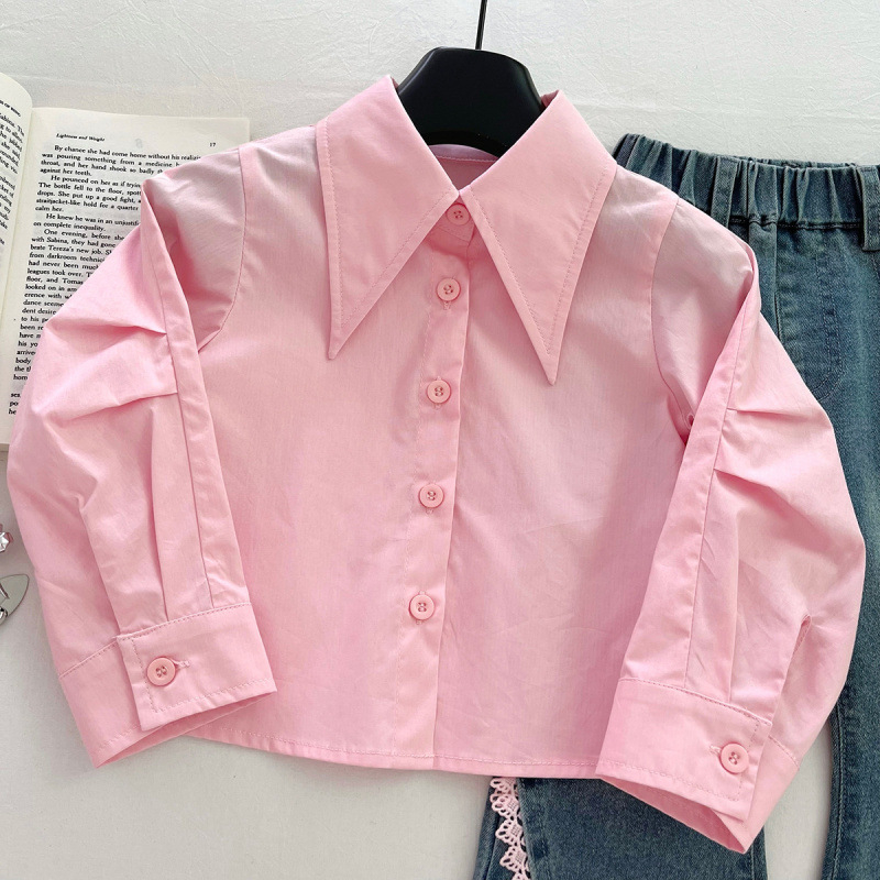 Dječji trodjelni set u korejskom stilu: pulover-vest, bluza s dugim rukavima i traperice; pamuk 70% s UV zaštitom; pogodan za djevojčice od 3 do 8 godina; proljeće i jesen.