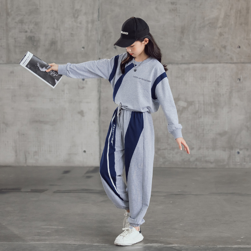 Dječji pamučni dvodijelni set, dugi rukav, bez kapuljače, korejski stil