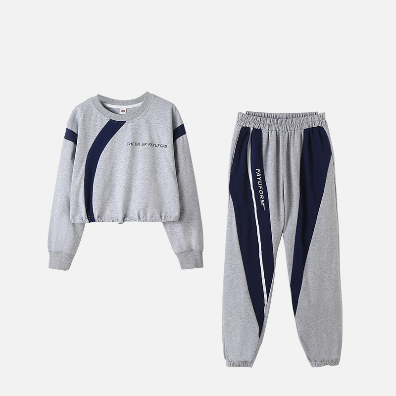 Dječji pamučni dvodijelni set, dugi rukav, bez kapuljače, korejski stil