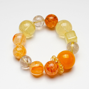 Βραχιόλι με Crystal Golden Hair Crystal, χαλκού κράμα, Shanwei, άνοιξη 2025, κινεζικού στυλ