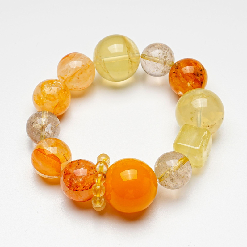 Βραχιόλι με Crystal Golden Hair Crystal, χαλκού κράμα, Shanwei, άνοιξη 2025, κινεζικού στυλ