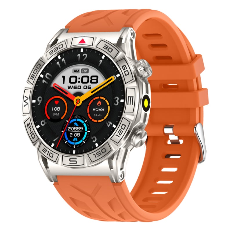 AMOLED kijelzős okosóra, úszásra alkalmas vízálló, pulzusmérés, vérnyomás és oxigénszint mérése.