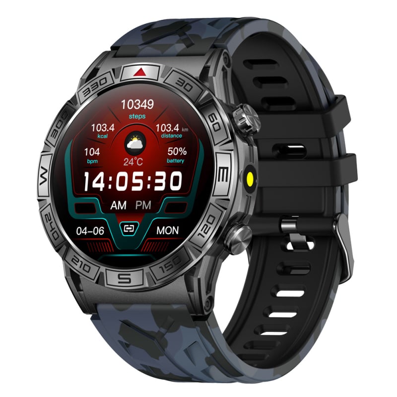 AMOLED kijelzős okosóra, úszásra alkalmas vízálló, pulzusmérés, vérnyomás és oxigénszint mérése.