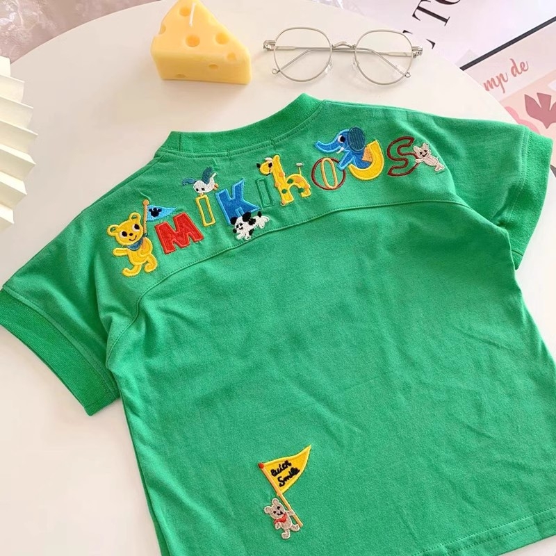 Dječji T-shirt od 100% pamuka, kratkih rukava, s okruglim izrezom, karikaturnim uzorkom, za dob 1–8 godina.