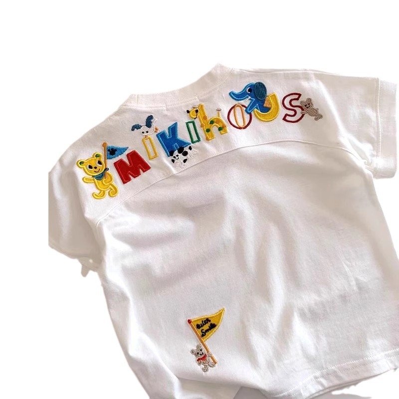 Dječji T-shirt od 100% pamuka, kratkih rukava, s okruglim izrezom, karikaturnim uzorkom, za dob 1–8 godina.