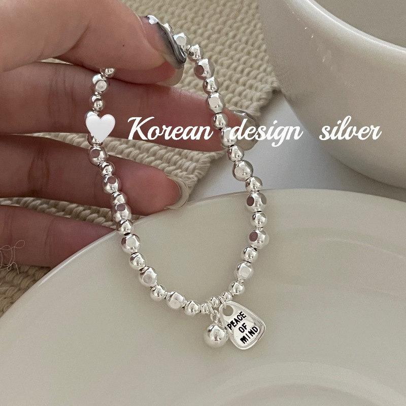 Brățară de mână din argint S925 cu mărgele rotunde facetate, brand sasa, cod produs Yhz012, finisaj: electroplacare, puritate: 925