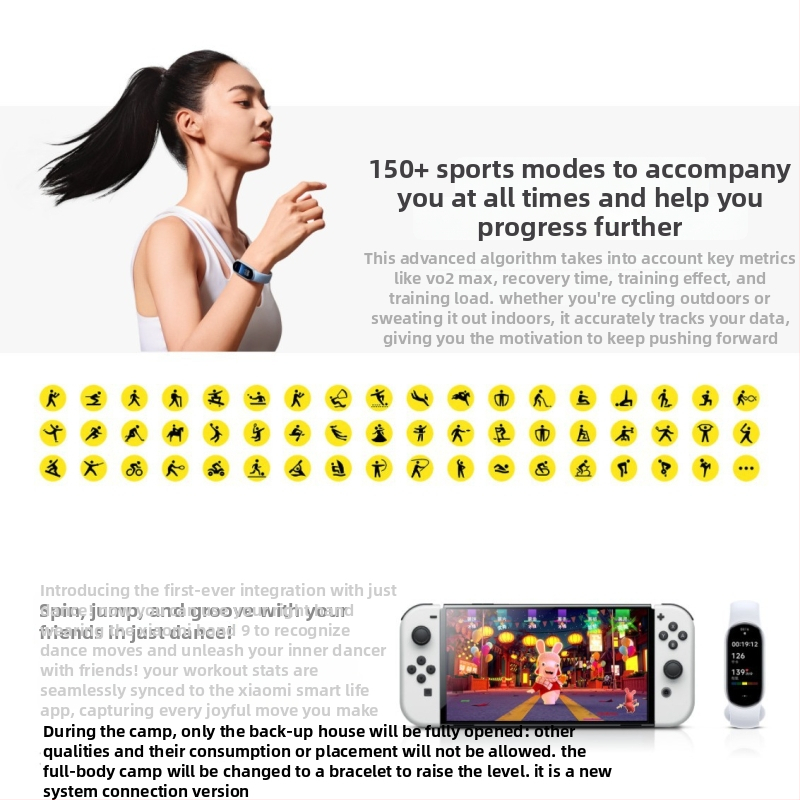 Xiaomi Mi Band 9 NFC kõrge täpsusega fitness tracker südame löögisageduse, vere hapniku ja une jälgimisega, 30 m veekindel