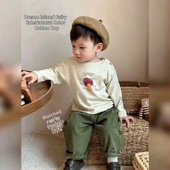 Dječja pamučna majica s dugim rukavom, korejskog stila, crtani uzorak, 3-8 godina