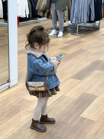 Dječja džins jakna s toplom fleece podstavom, korejskog stila, bez kapulje, dugi rukavi