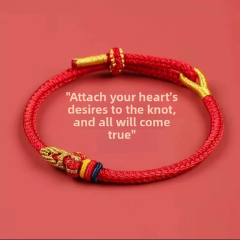 Põimitud köis käevõru eksami õnne talismaniga, unisex, looduslik stiil, kootud, 2025. kevad, eraldi pakend