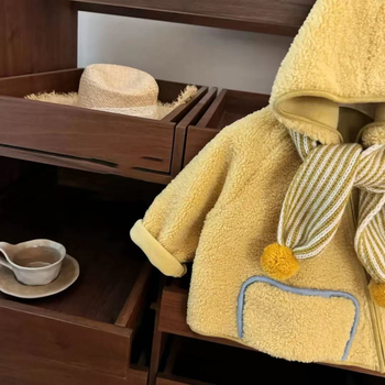 Dječji zimski kaput za djevojčice s debelim pamukom, kapuljačom, pulover krojem, srednja duljina, jednofarban, za uzrast 3–8 godina