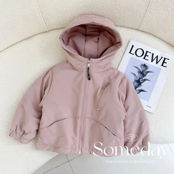 Dječja zimska jakna s kapuljačom, poliester tkanina i flis podstava, mekani dodir