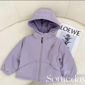 Dječja zimska jakna s kapuljačom, poliester tkanina i flis podstava, mekani dodir