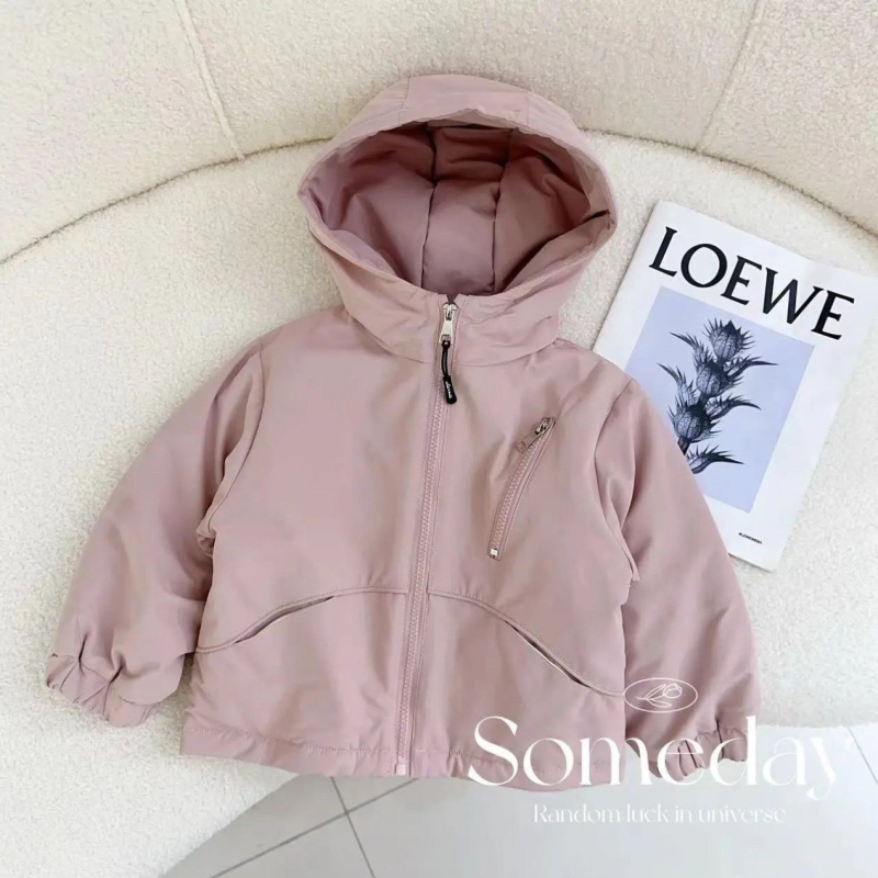 Dječja zimska jakna s kapuljačom, poliester tkanina i flis podstava, mekani dodir