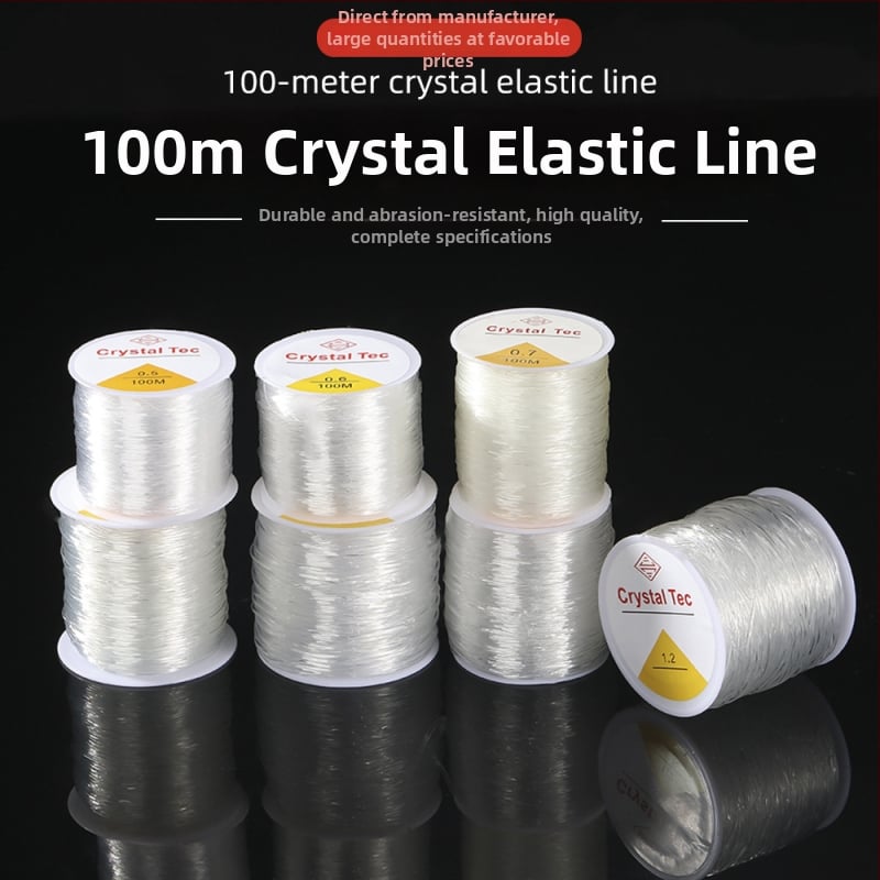 Кристална еластична корда за бижута за гривни — прозрачен, минималистичен стил; материал: пластмаса/смола; оригинален дизайн; за плетене на гривни