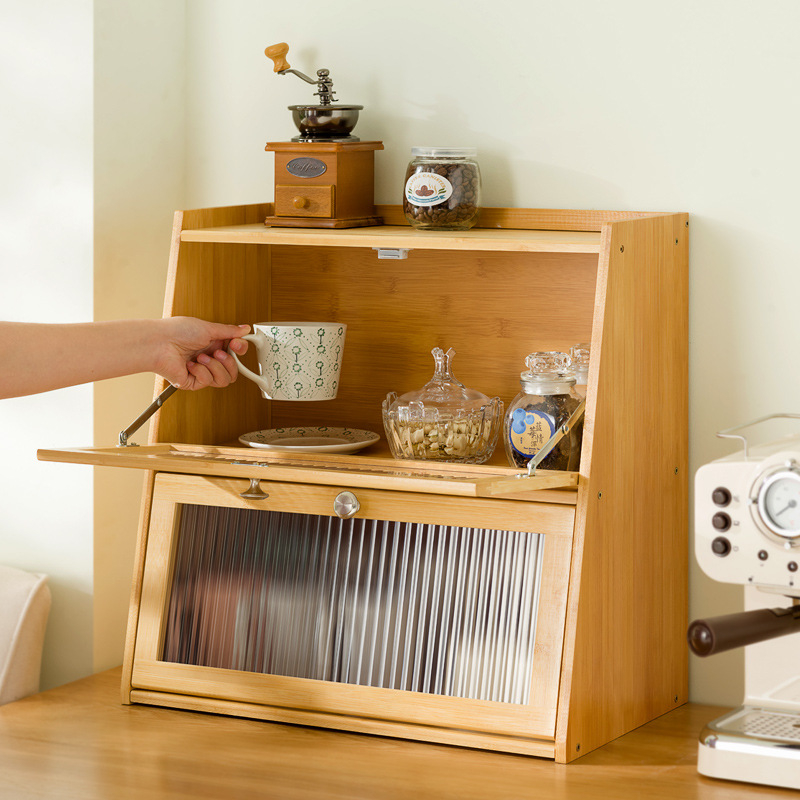 Cutie de depozitare de birou cu capac, acrilic, în dungi, capacitate 60 L, design modern și simplu