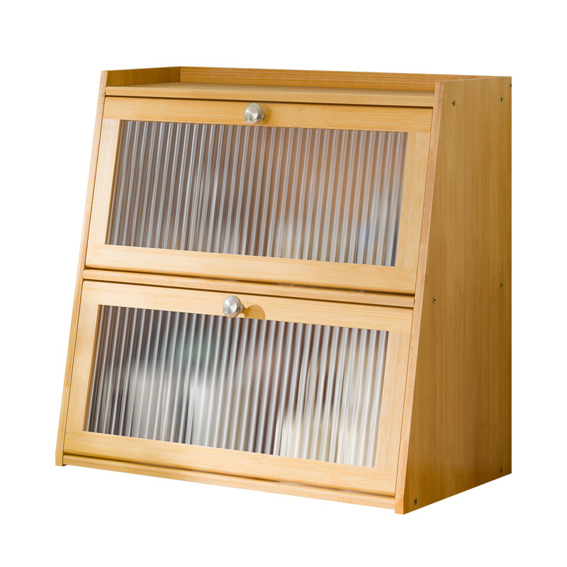 Cutie de depozitare de birou cu capac, acrilic, în dungi, capacitate 60 L, design modern și simplu