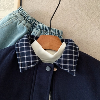 Dječja prešivana jakna, 100% pamuk, zatvarač, dugi rukavi, zima 2025, za djecu od 3 do 8 godina