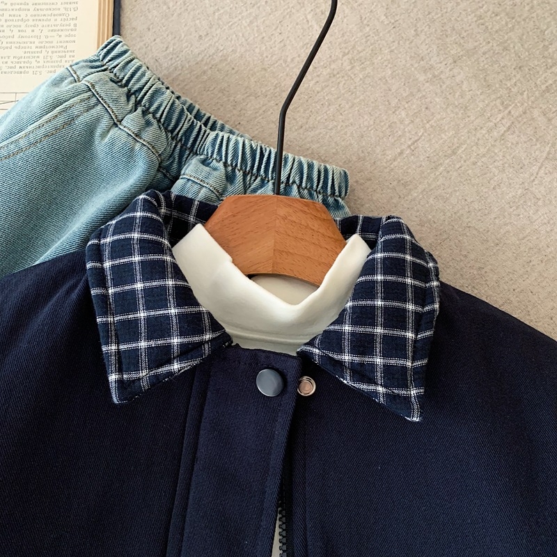 Dječja prešivana jakna, 100% pamuk, zatvarač, dugi rukavi, zima 2025, za djecu od 3 do 8 godina