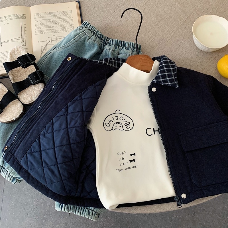 Dječja prešivana jakna, 100% pamuk, zatvarač, dugi rukavi, zima 2025, za djecu od 3 do 8 godina